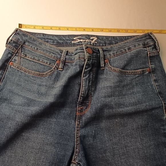 Seven7 Womens High Rise Skinny Leg Jeans Size 12 Medium Wash Classic Stretch - Picture 7 of 10